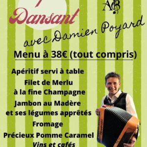 JEUDI 26 MARS - REPAS DANSANT AVEC DAMIEN POYARD