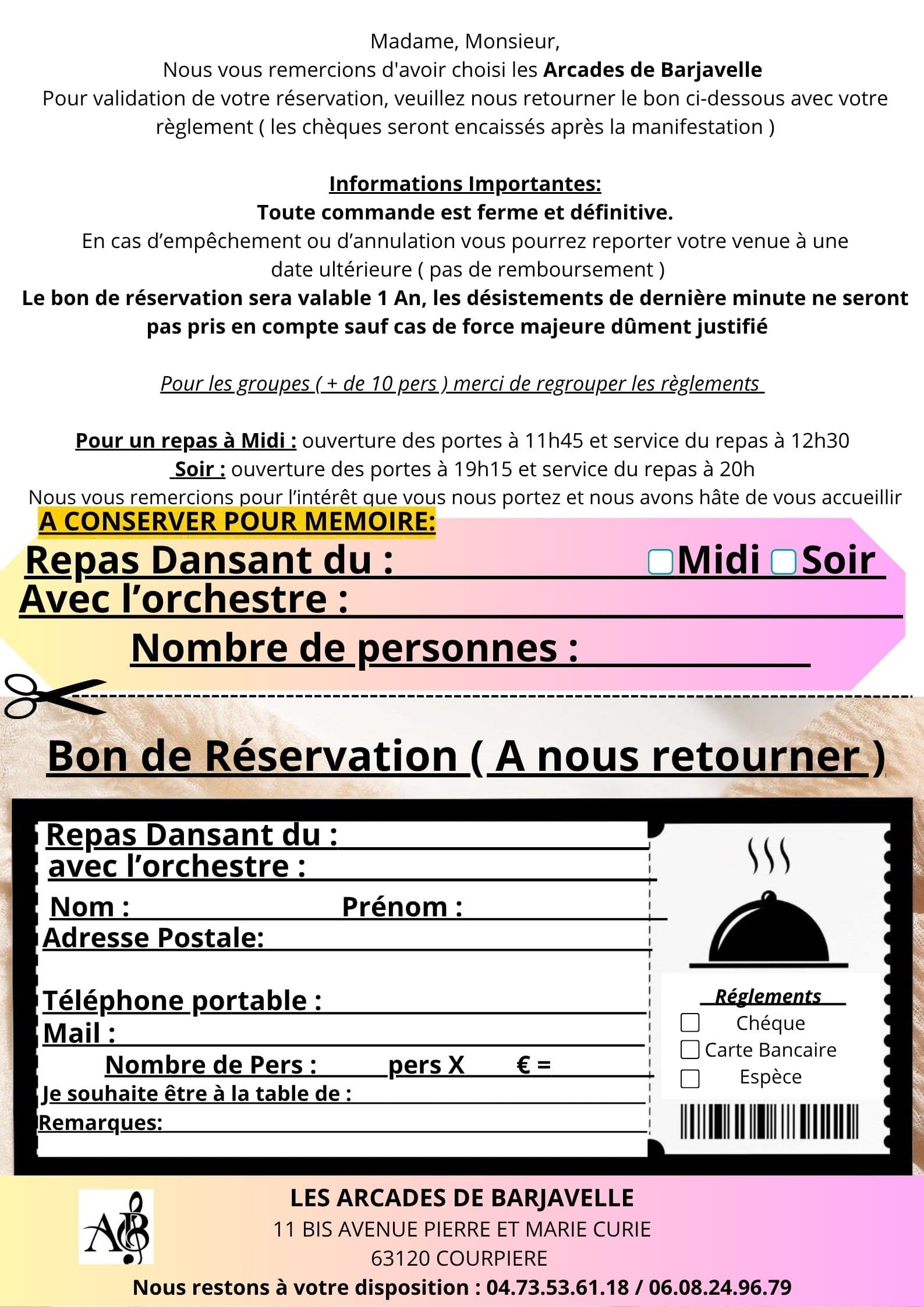 bon de reservation