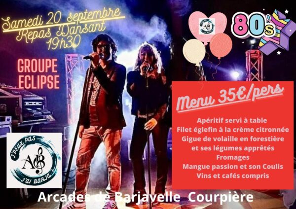 SAMEDI 20 SEPTEMBRE - REPAS DANSANT AVEC LE DUO ECLIPSE