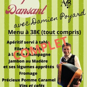 JEUDI 26 MARS - REPAS DANSANT AVEC DAMIEN POYARD